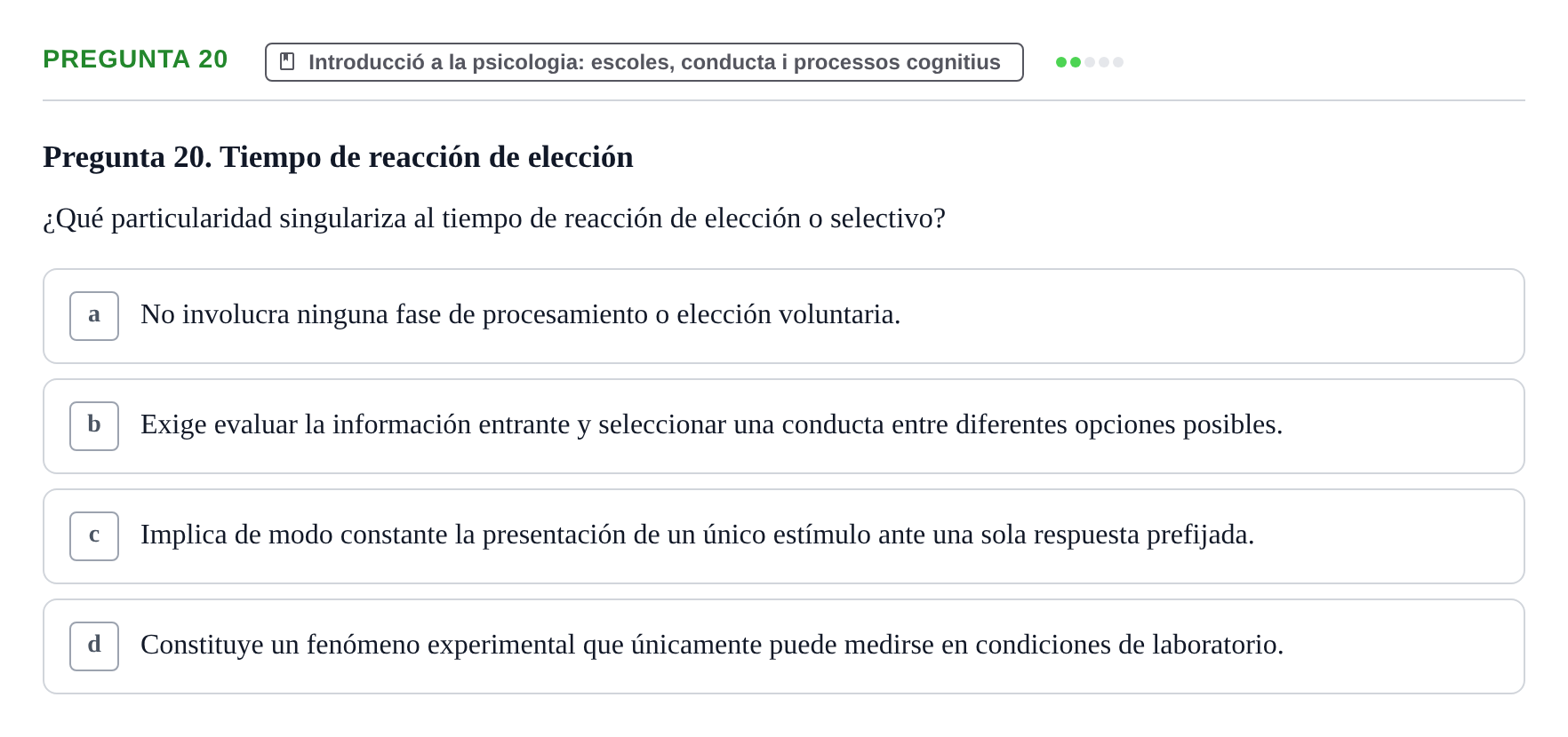 Enunciado: Pregunta 20