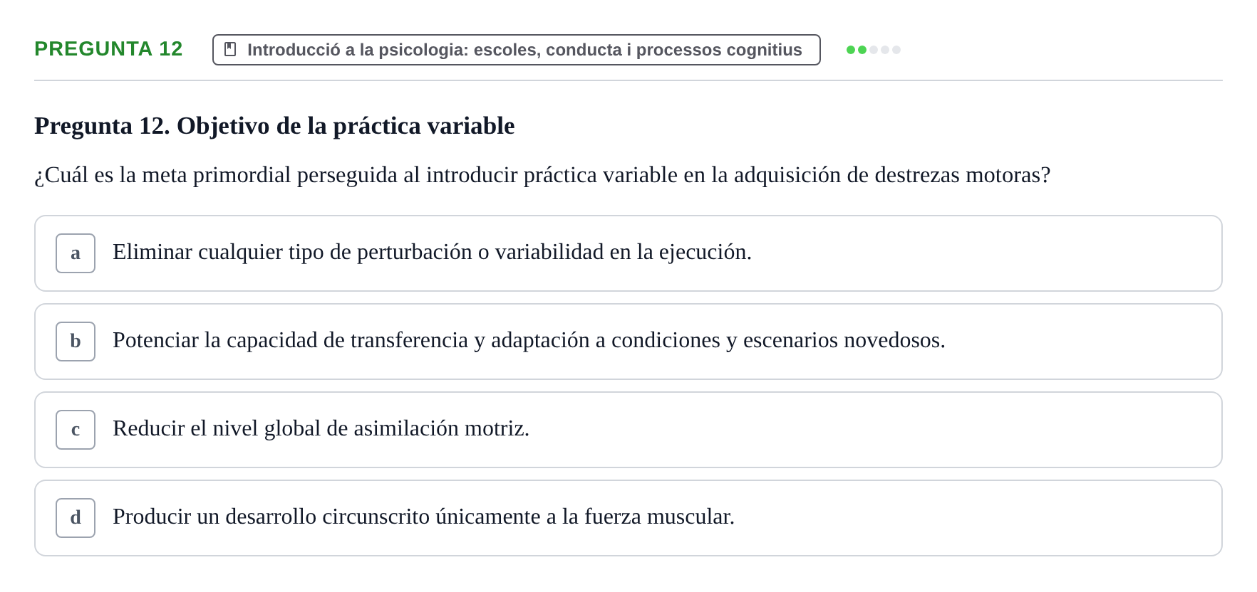 Enunciado: Pregunta 12
