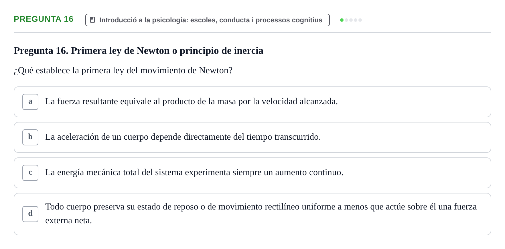 Enunciado: Pregunta 16
