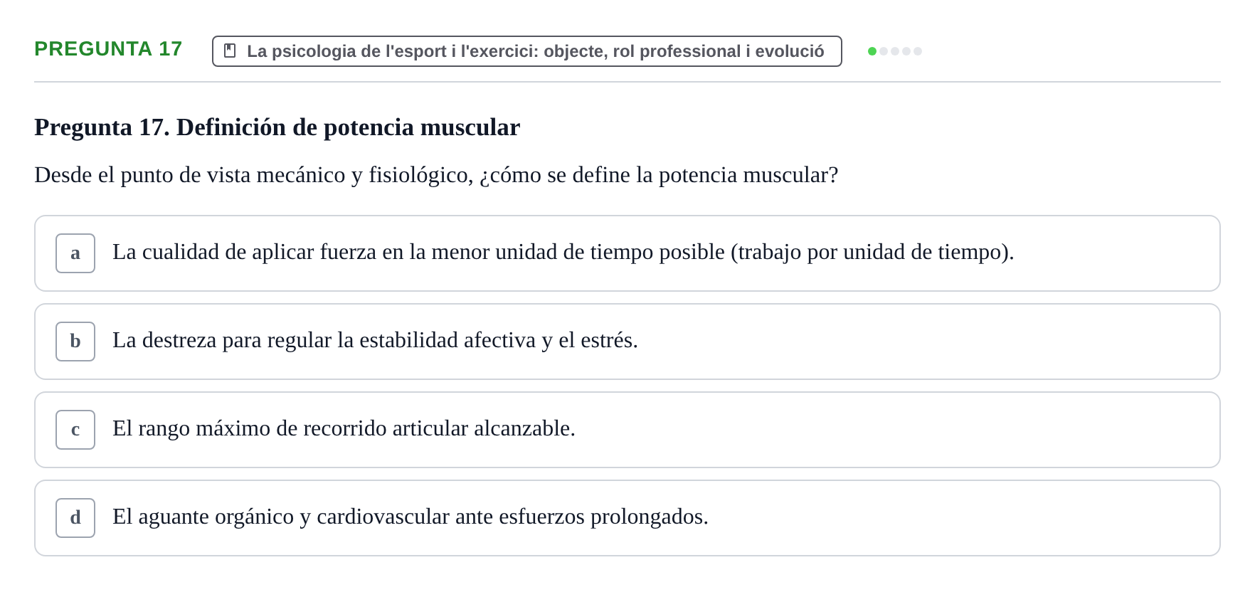 Enunciado: Pregunta 17