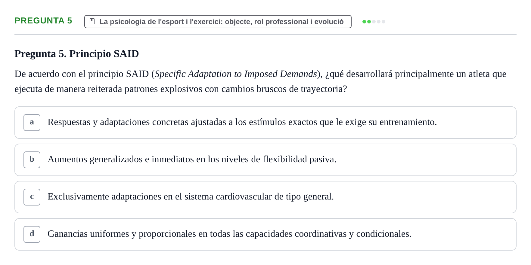 Enunciado: Pregunta 5