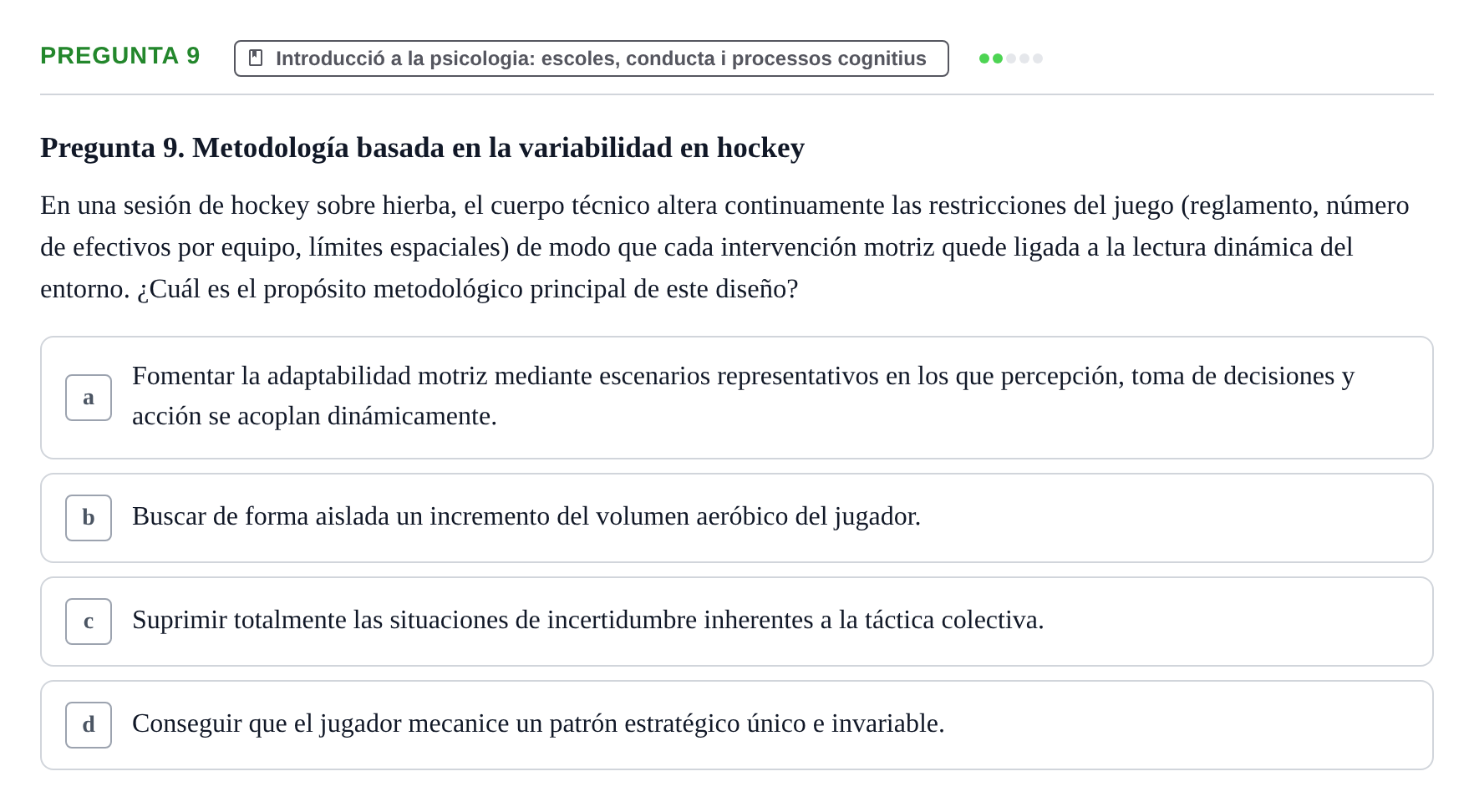 Enunciado: Pregunta 9