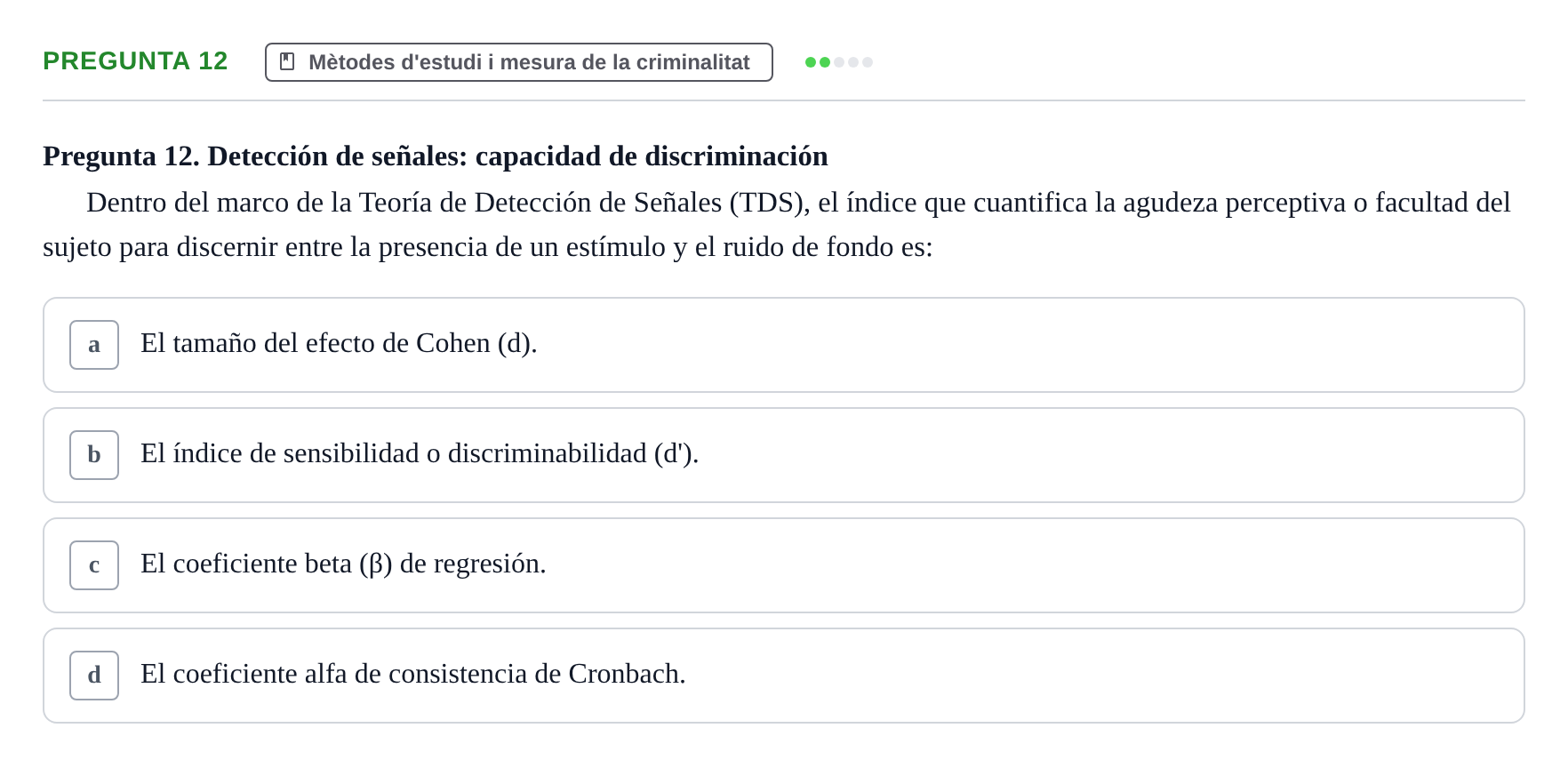Enunciado: Pregunta 12