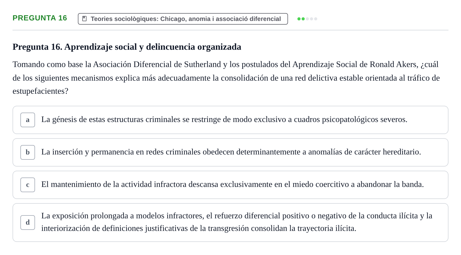 Enunciado: Pregunta 16