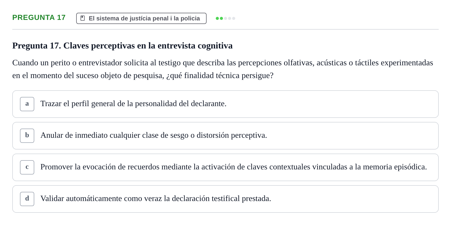 Enunciado: Pregunta 17