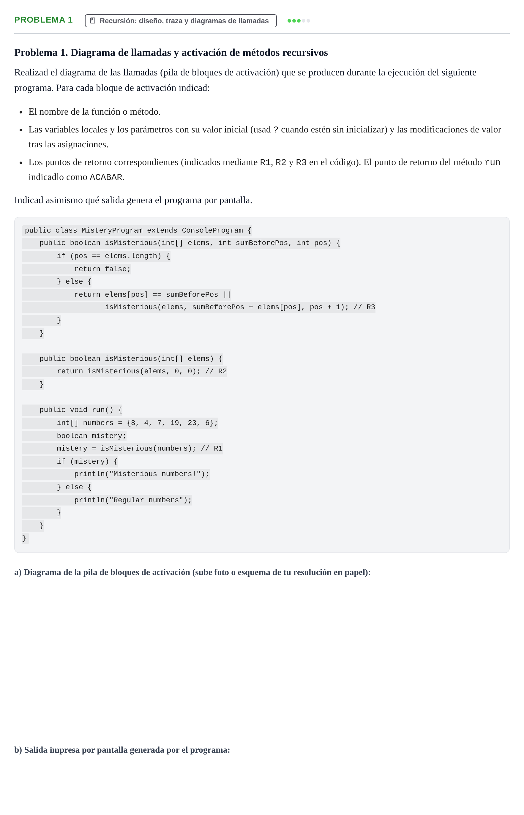 Enunciado: Problema 1 · Programació II UDL 2010