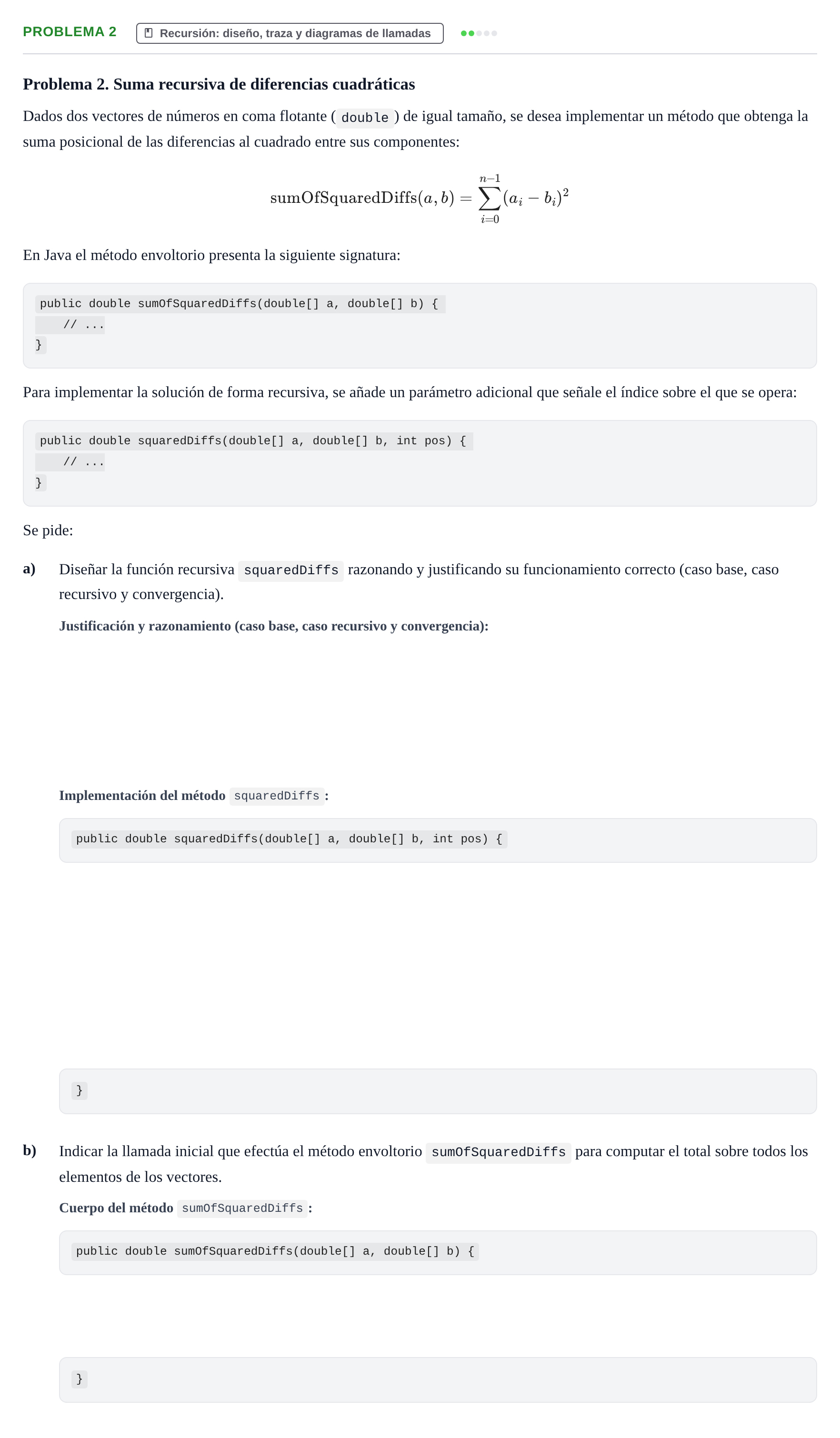 Enunciado: Problema 2 · Programació II UDL 2010