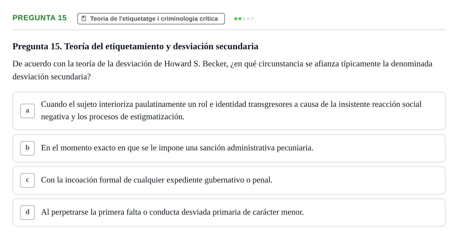 Enunciado: Pregunta 15