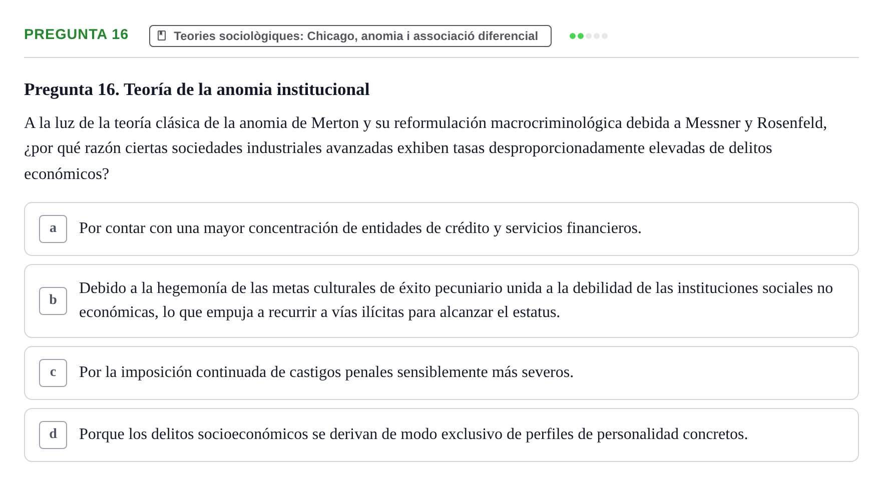 Enunciado: Pregunta 16