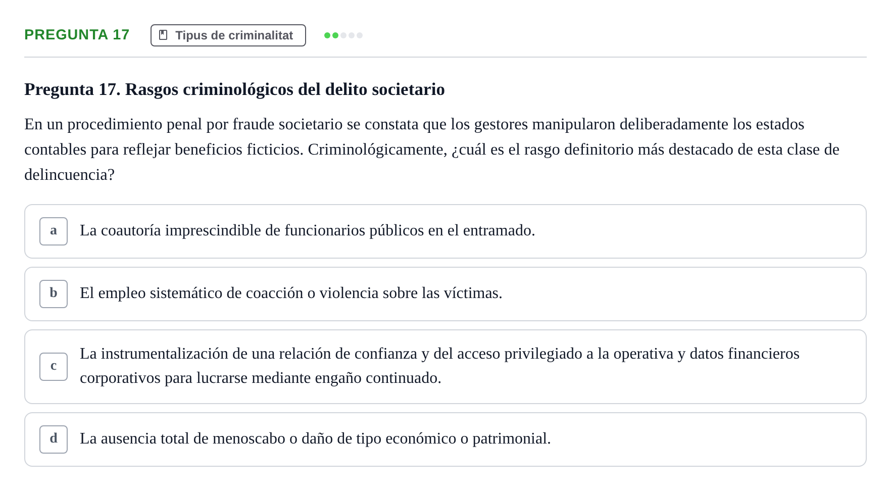 Enunciado: Pregunta 17
