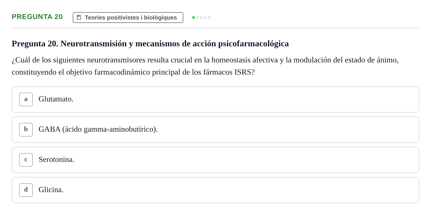 Enunciado: Pregunta 20