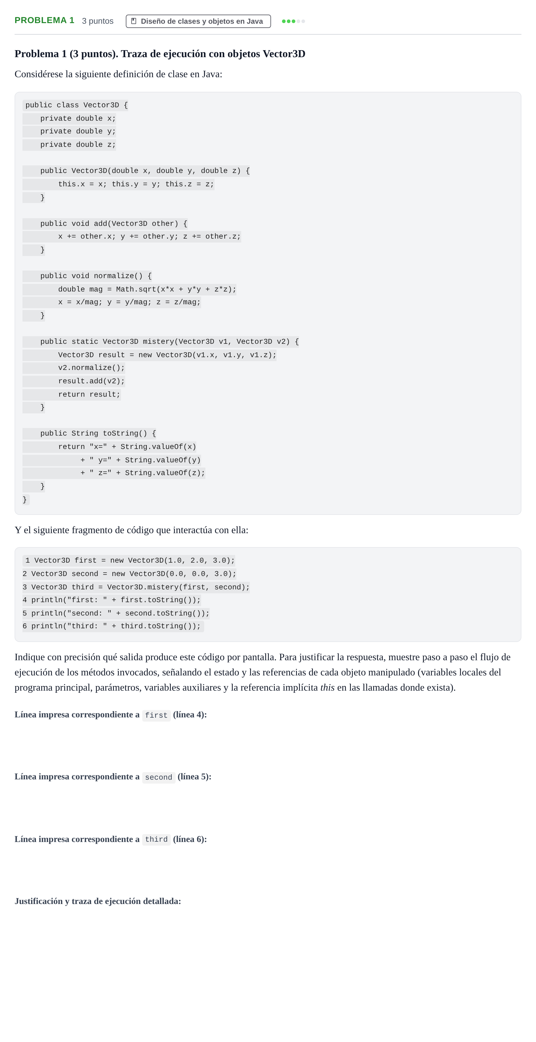 Enunciado: Problema 1 · Programació II UDL Juny 2011