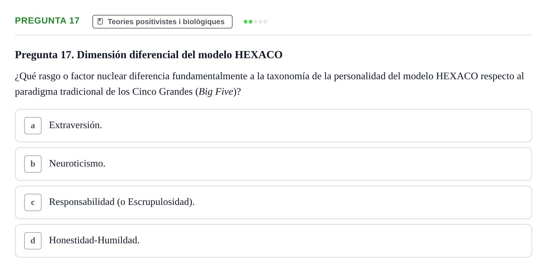 Enunciado: Pregunta 17