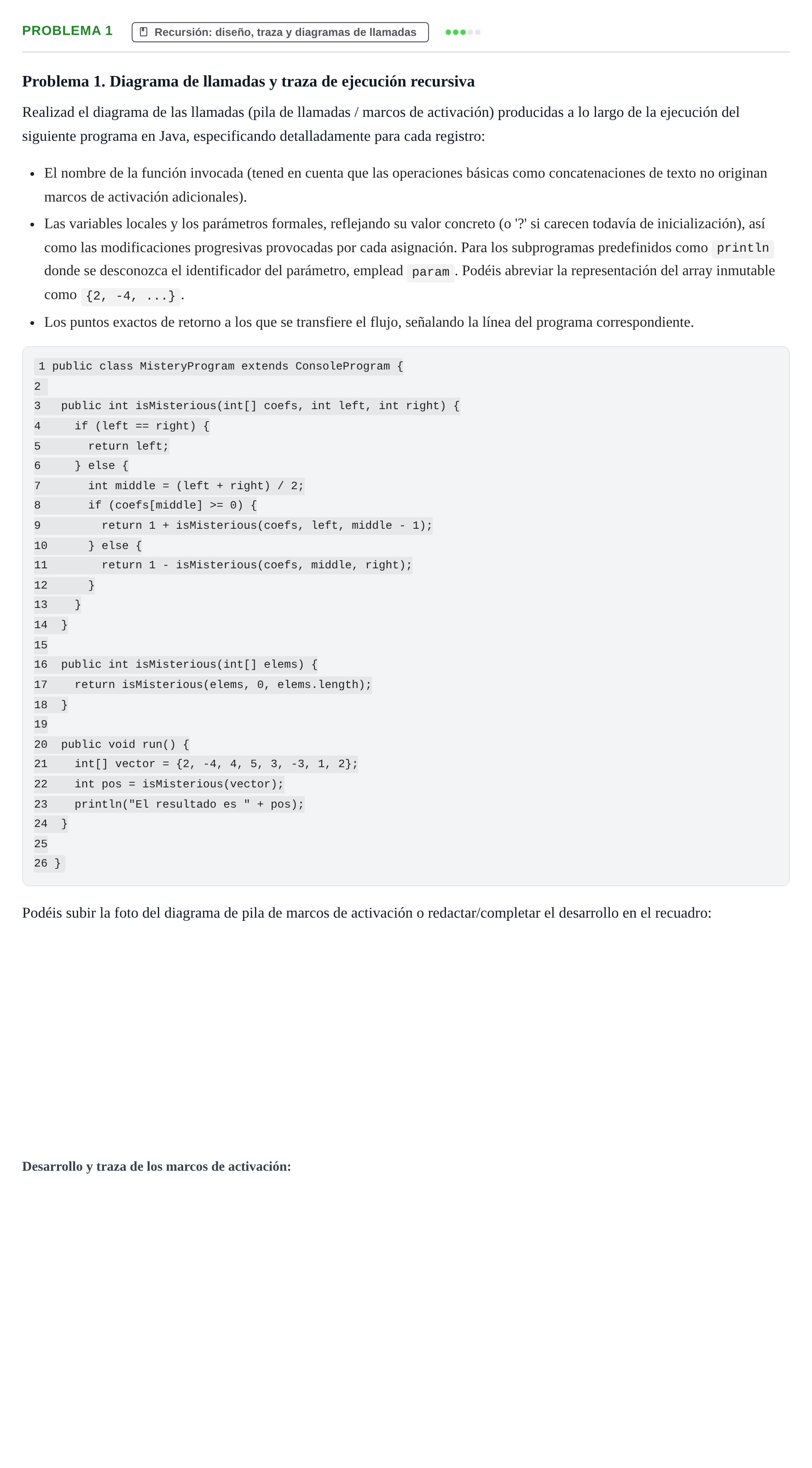 Enunciado: Problema 1 · Programació II UDL 2012
