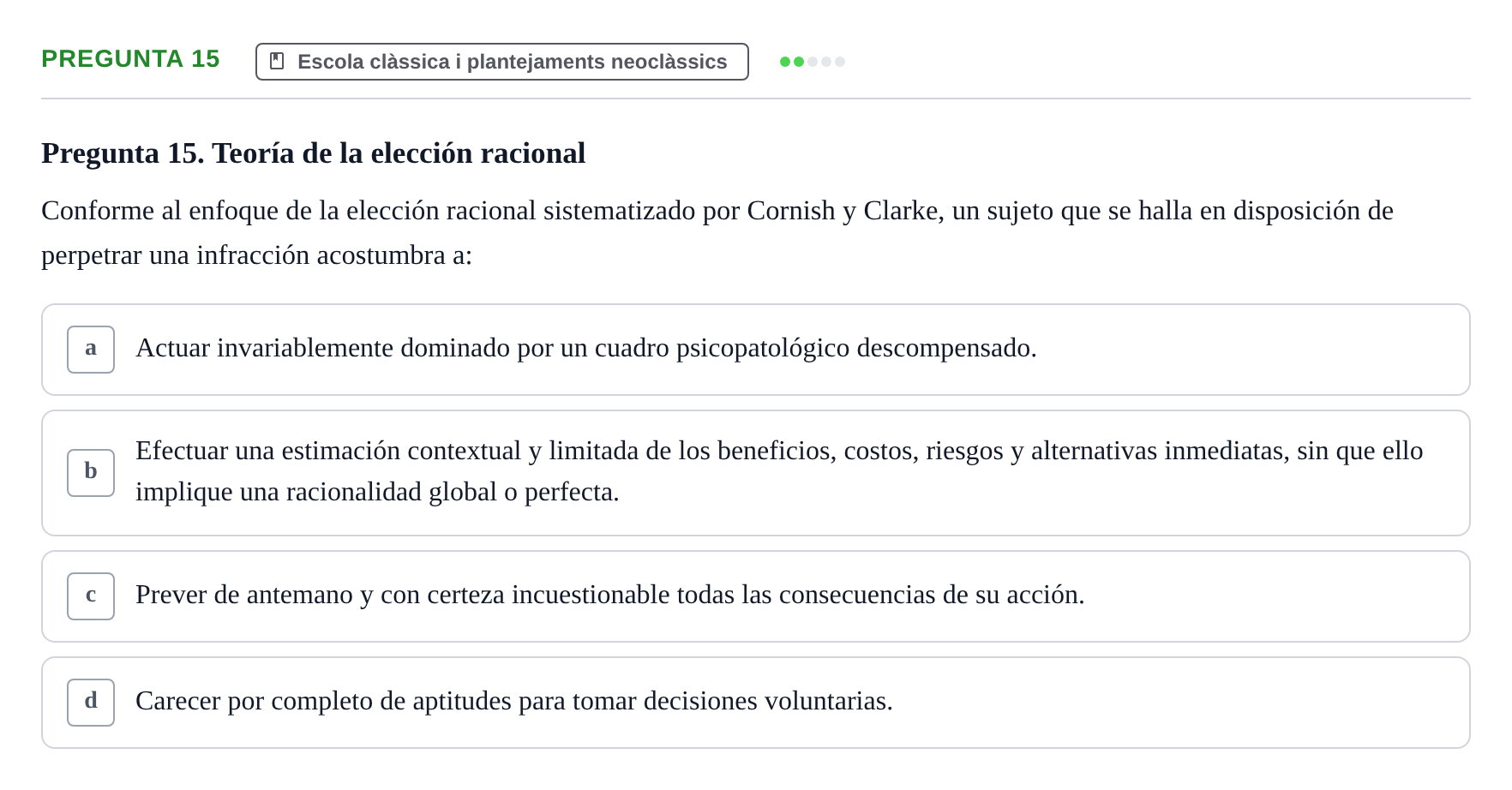 Enunciado: Pregunta 15