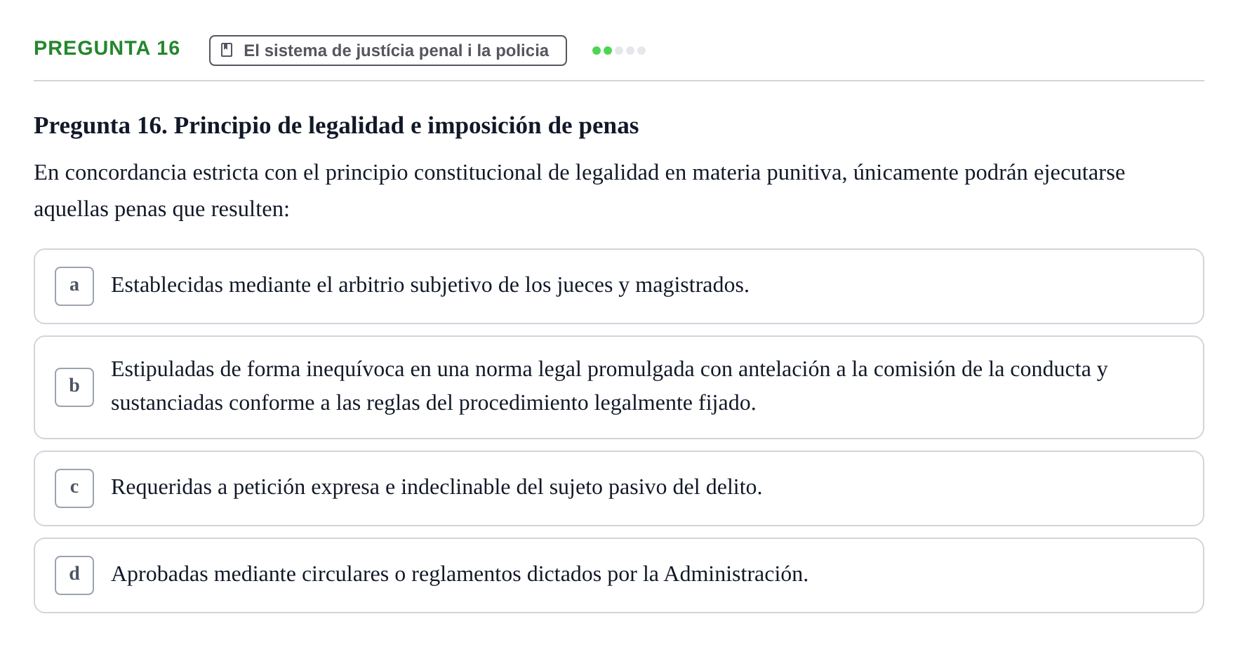 Enunciado: Pregunta 16
