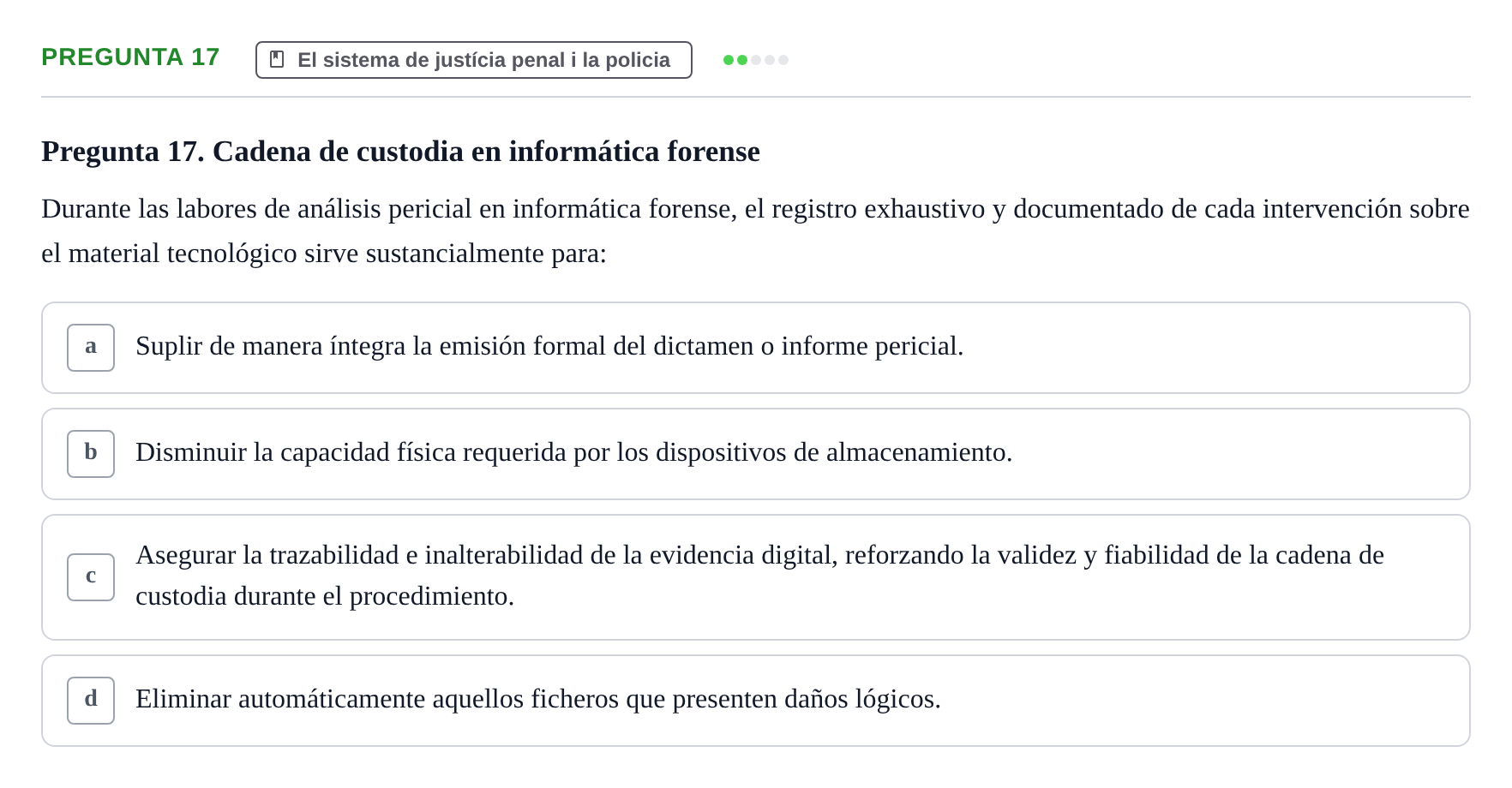 Enunciado: Pregunta 17