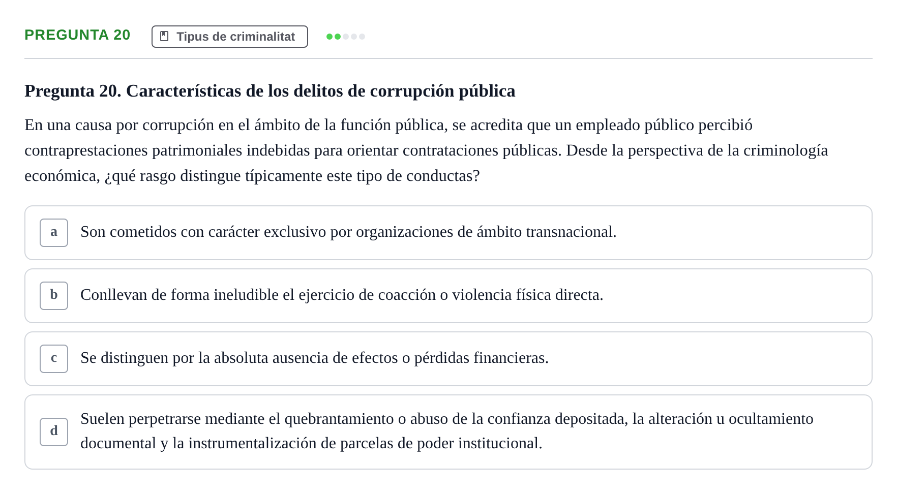 Enunciado: Pregunta 20