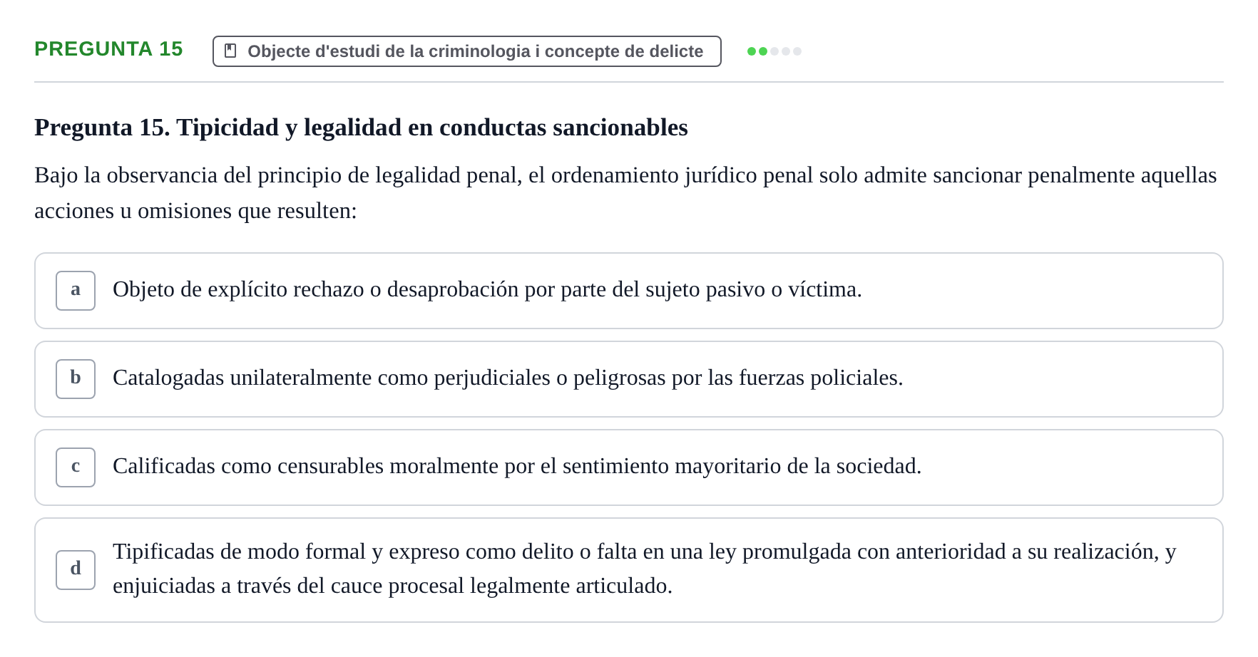 Enunciado: Pregunta 15