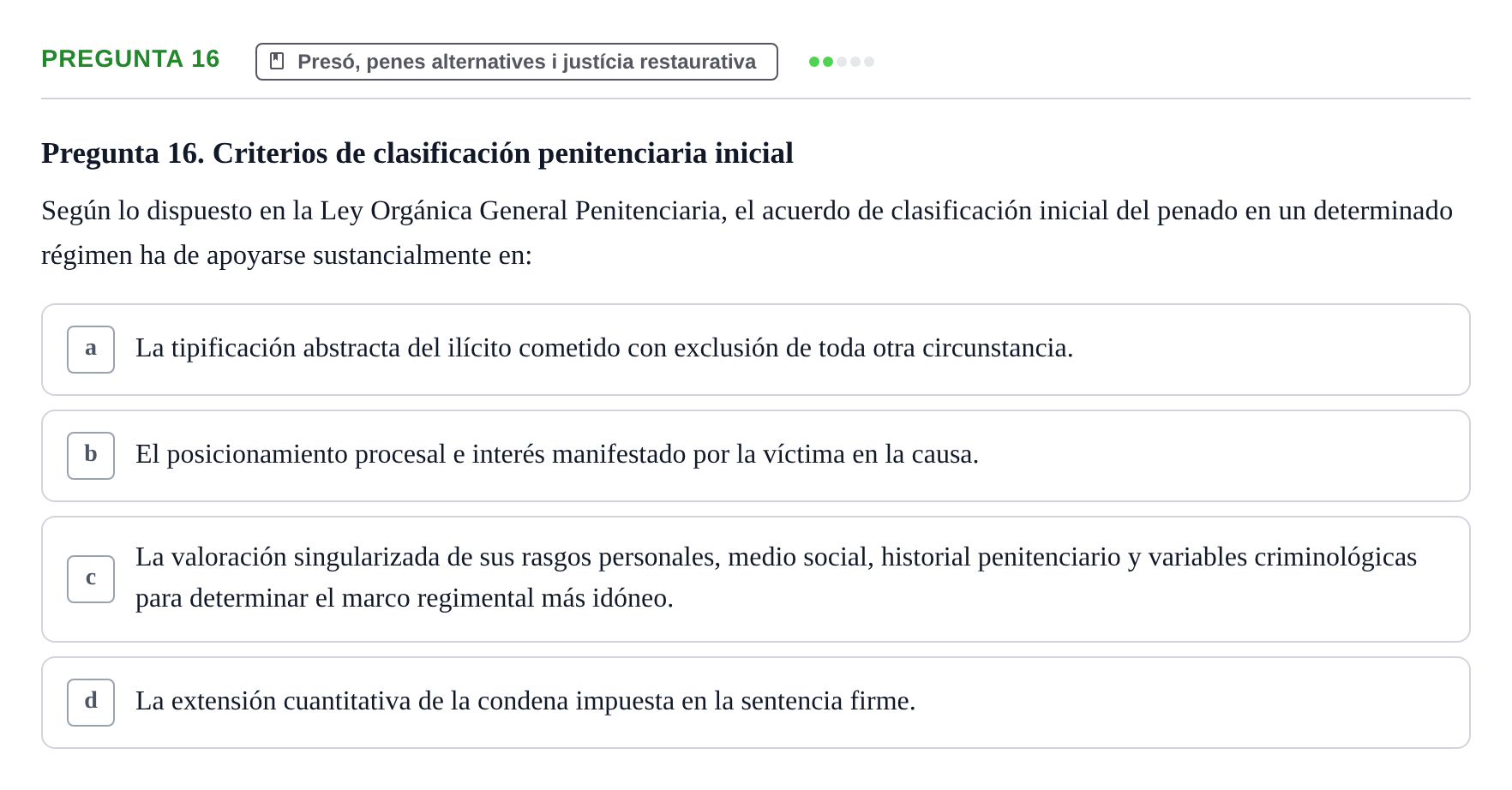 Enunciado: Pregunta 16