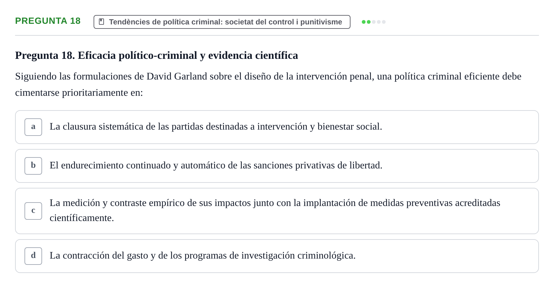 Enunciado: Pregunta 18