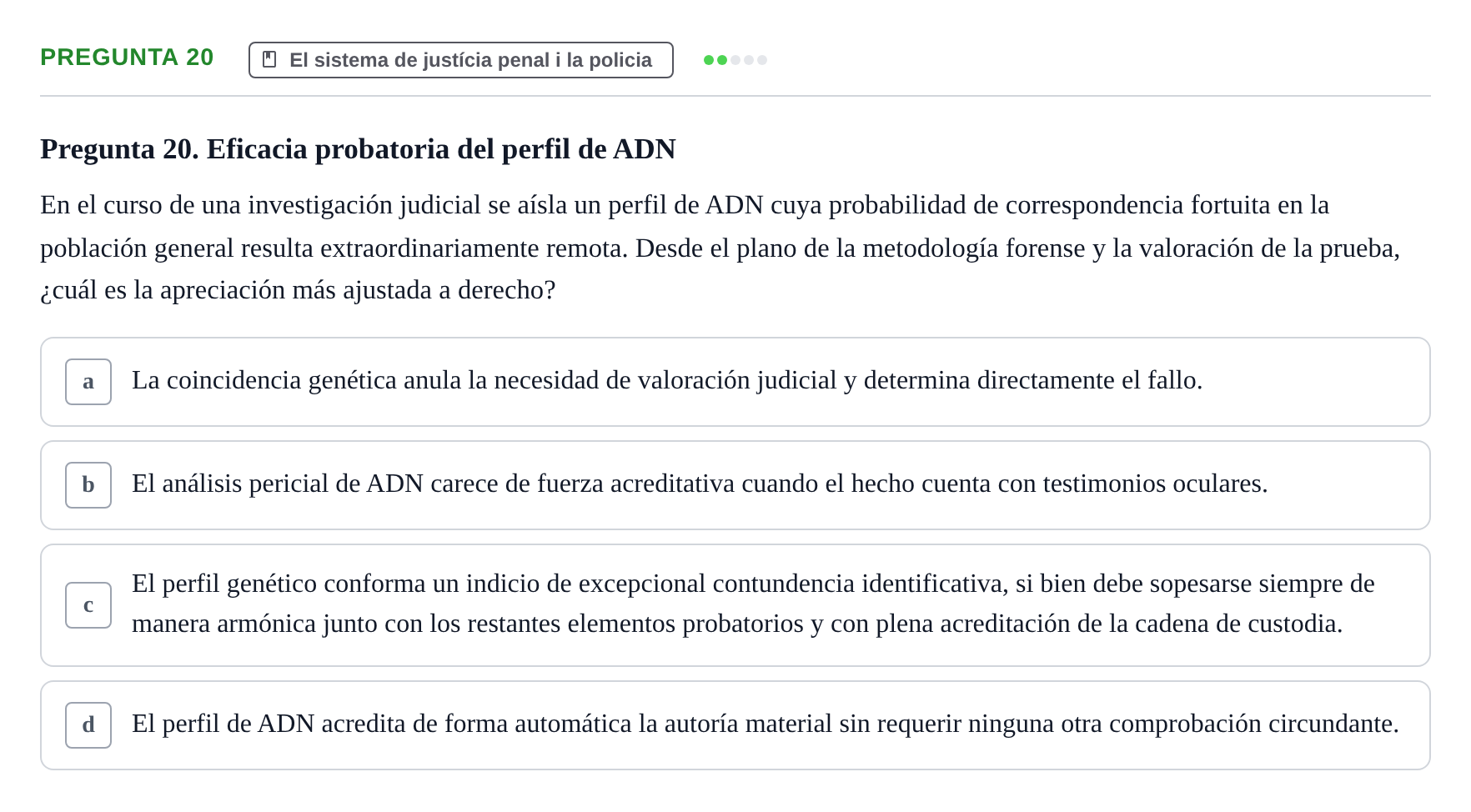 Enunciado: Pregunta 20