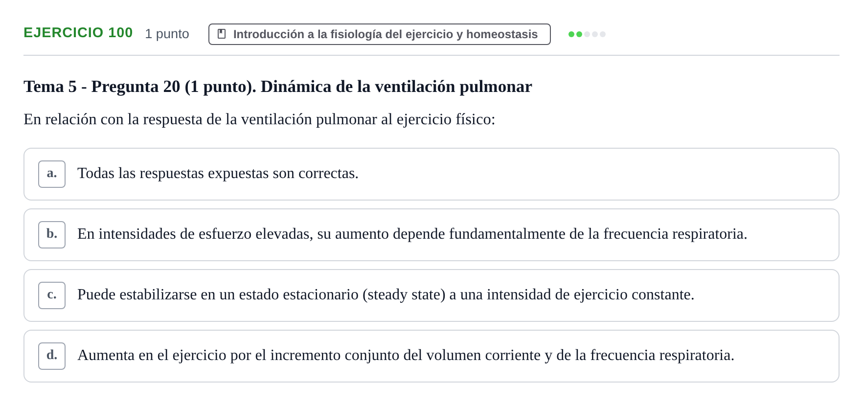 Enunciado: Problema 100 · Fisiología del Ejercicio I UPF Evaluaciones continuas de Fisiología del Ejercicio I (Bloques 1 y 2)