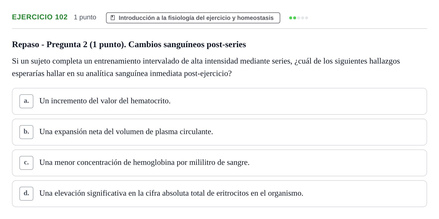 Enunciado: Problema 102 · Fisiología del Ejercicio I UPF Evaluaciones continuas de Fisiología del Ejercicio I (Bloques 1 y 2)