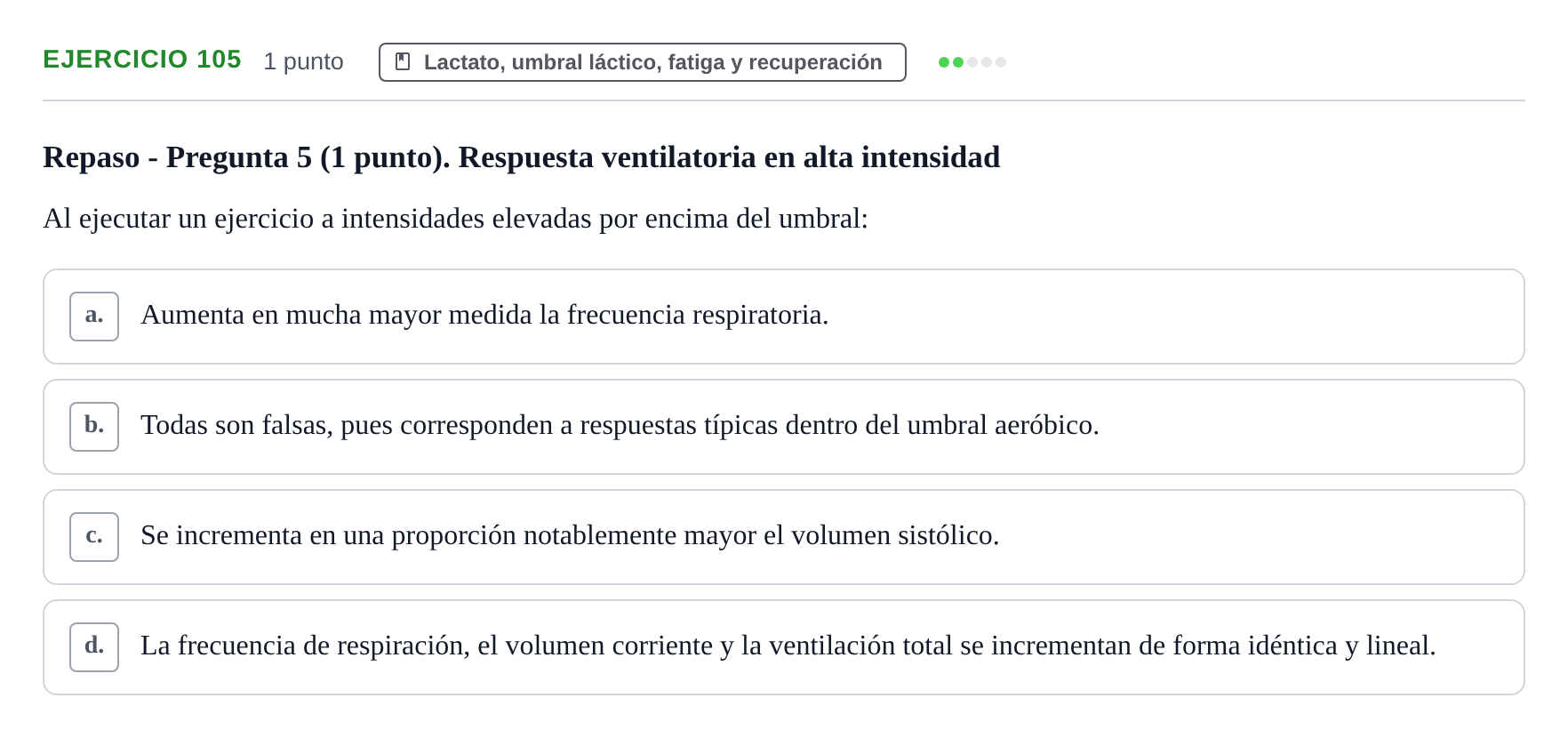 Enunciado: Problema 105 · Fisiología del Ejercicio I UPF Evaluaciones continuas de Fisiología del Ejercicio I (Bloques 1 y 2)