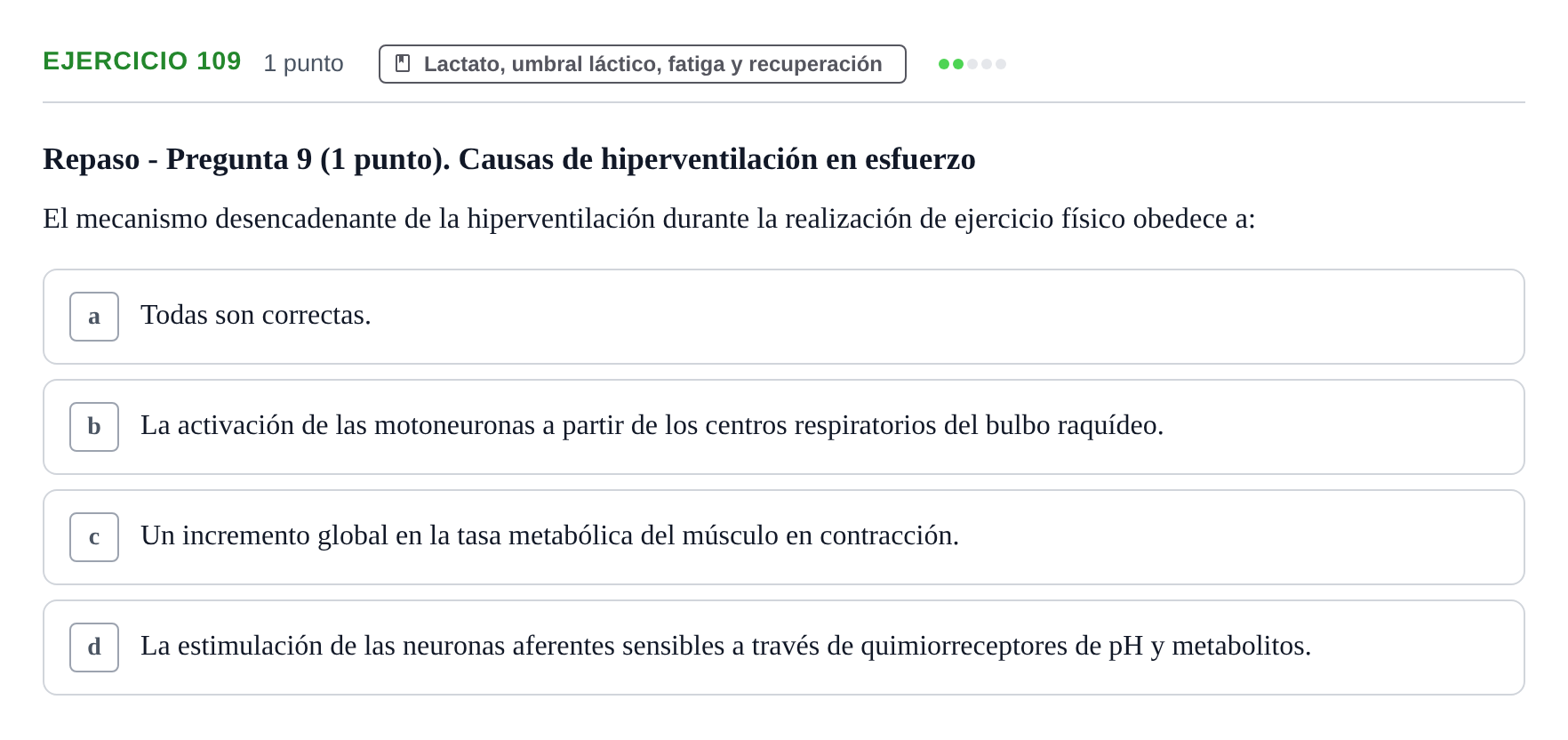 Enunciado: Problema 109 · Fisiología del Ejercicio I UPF Evaluaciones continuas de Fisiología del Ejercicio I (Bloques 1 y 2)