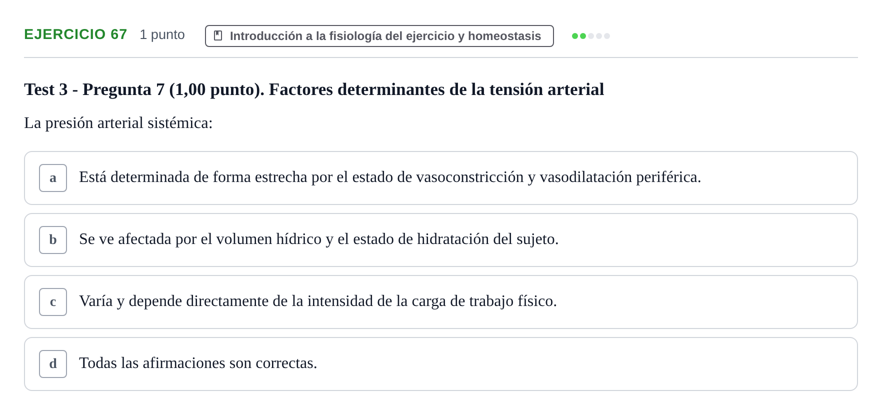 Enunciado: Problema 67 · Fisiología del Ejercicio I UPF Evaluaciones continuas de Fisiología del Ejercicio I (Bloques 1 y 2)