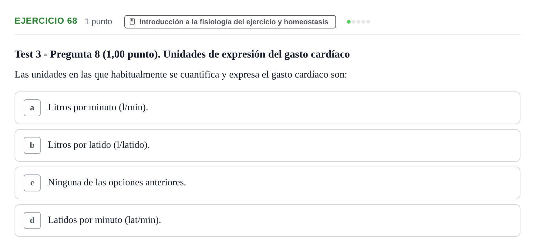 Enunciado: Problema 68 · Fisiología del Ejercicio I UPF Evaluaciones continuas de Fisiología del Ejercicio I (Bloques 1 y 2)