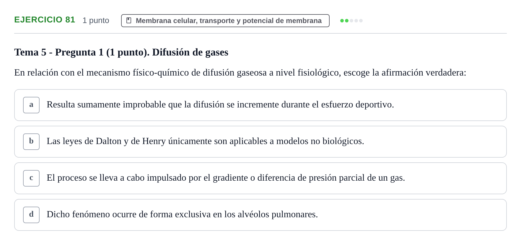 Enunciado: Problema 81 · Fisiología del Ejercicio I UPF Evaluaciones continuas de Fisiología del Ejercicio I (Bloques 1 y 2)