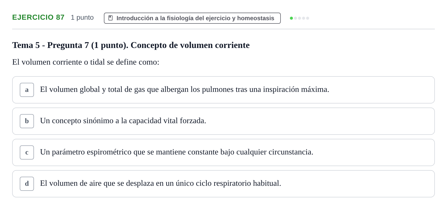 Enunciado: Problema 87 · Fisiología del Ejercicio I UPF Evaluaciones continuas de Fisiología del Ejercicio I (Bloques 1 y 2)