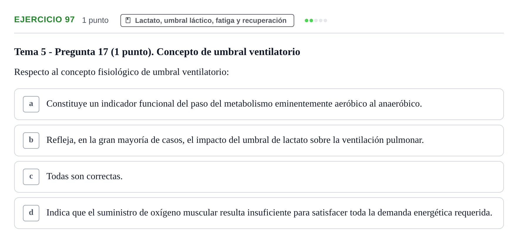 Enunciado: Problema 97 · Fisiología del Ejercicio I UPF Evaluaciones continuas de Fisiología del Ejercicio I (Bloques 1 y 2)