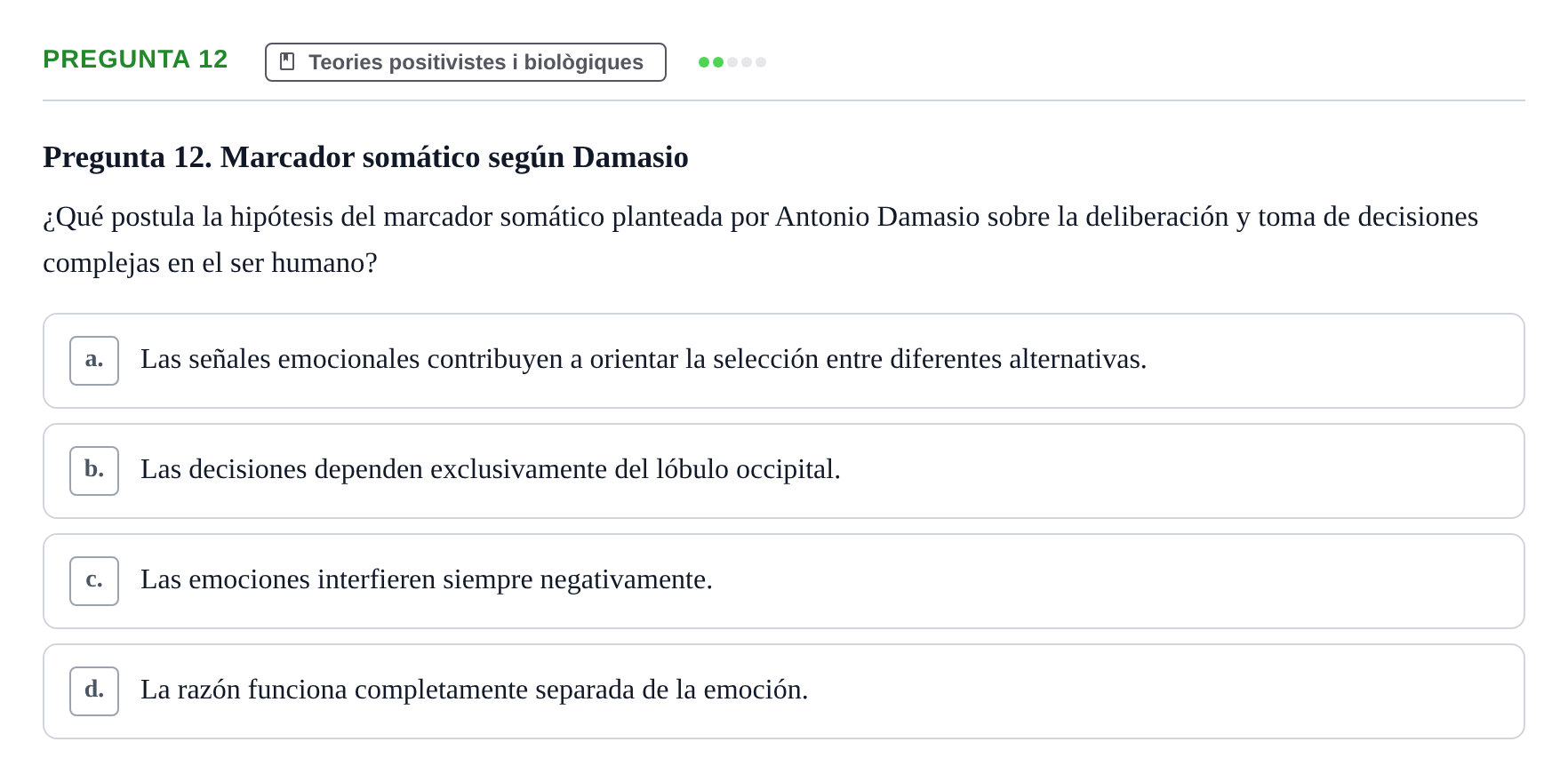 Enunciado: Pregunta 12