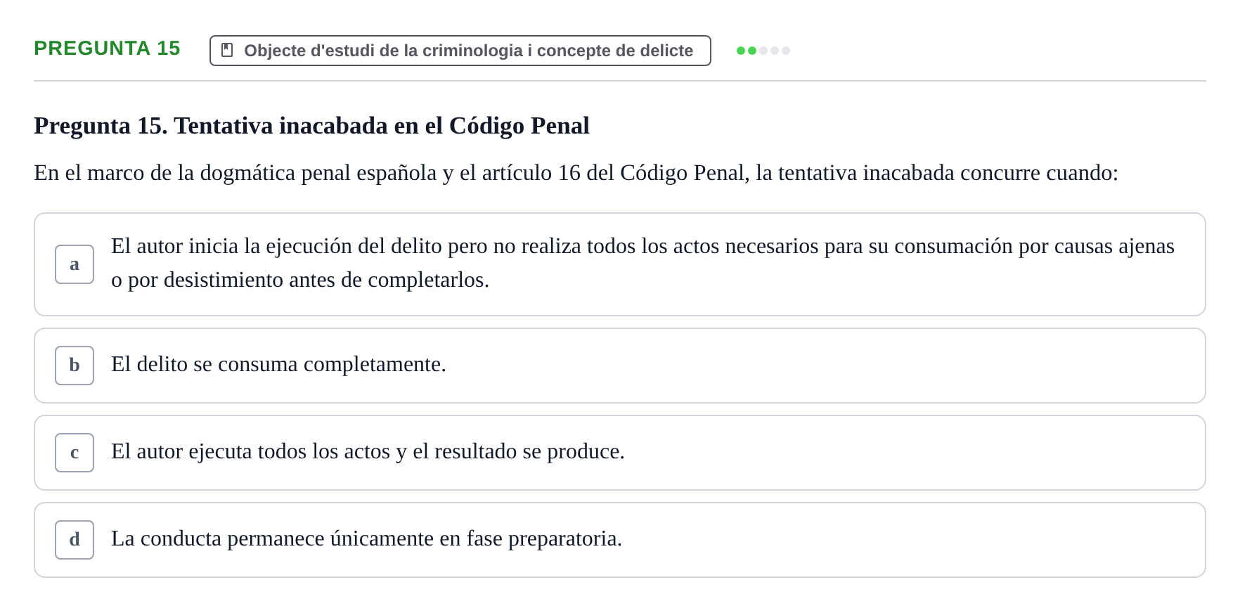 Enunciado: Pregunta 15