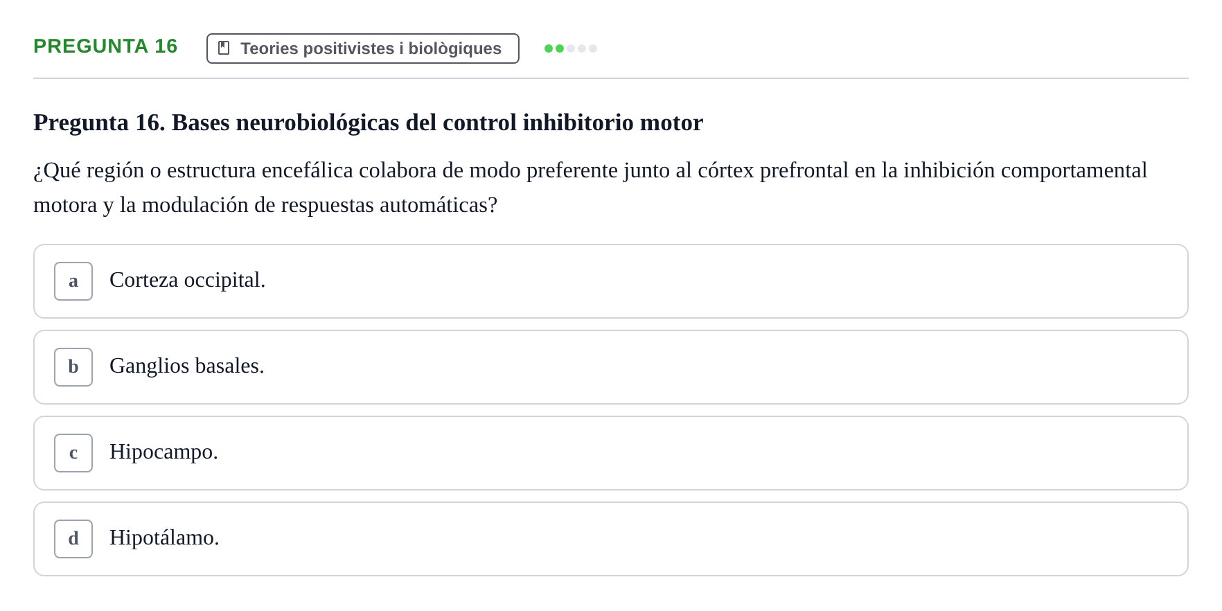 Enunciado: Pregunta 16