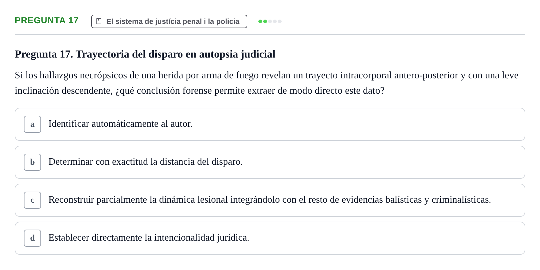 Enunciado: Pregunta 17