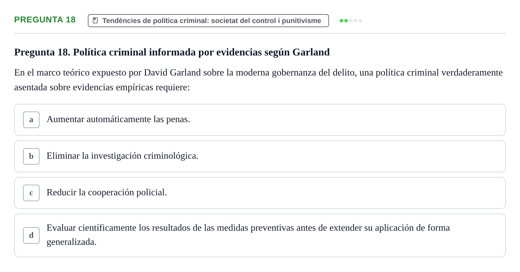 Enunciado: Pregunta 18