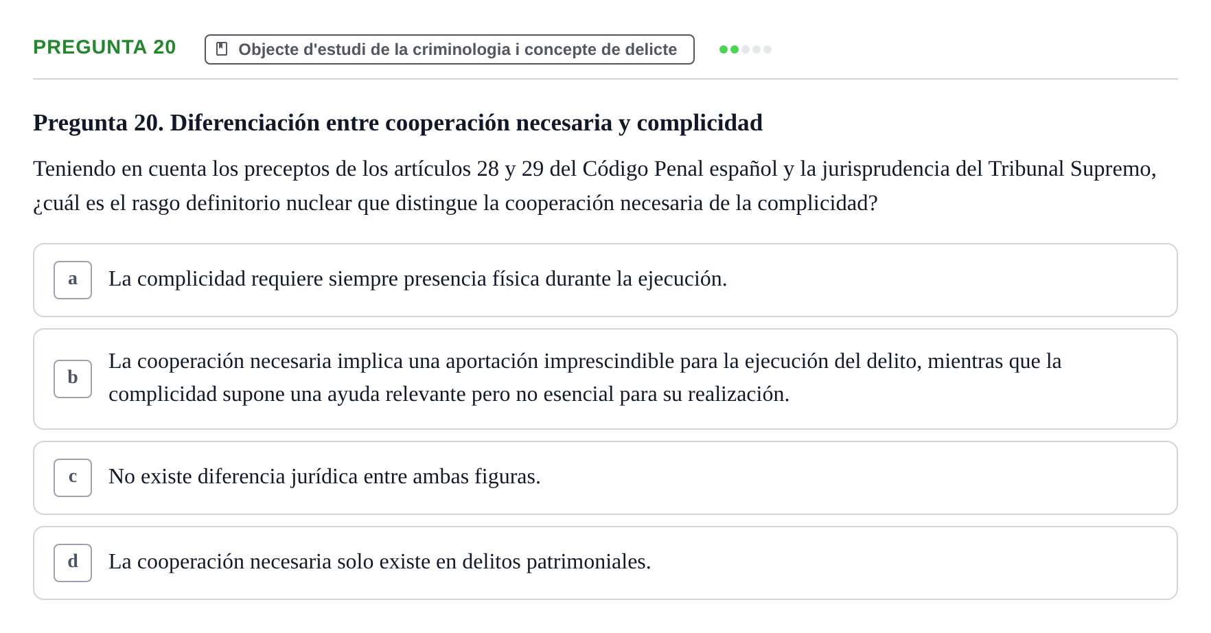 Enunciado: Pregunta 20