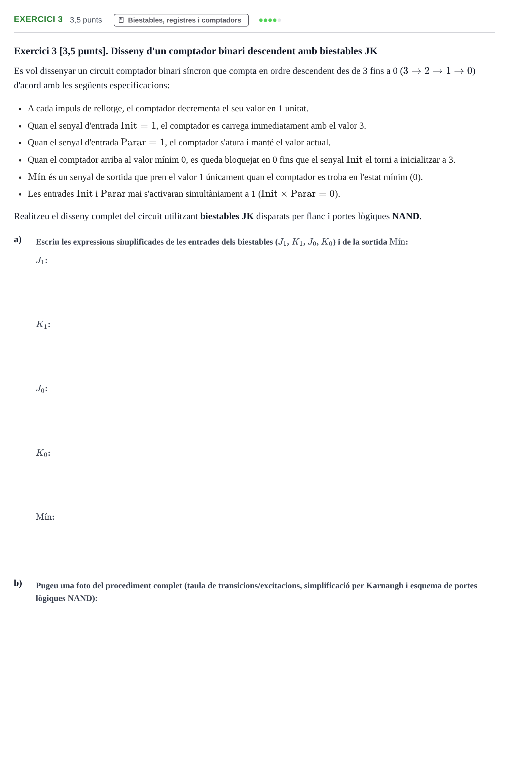 Enunciado: Exercici 3 · Estructura de Computadors I UDL 2017