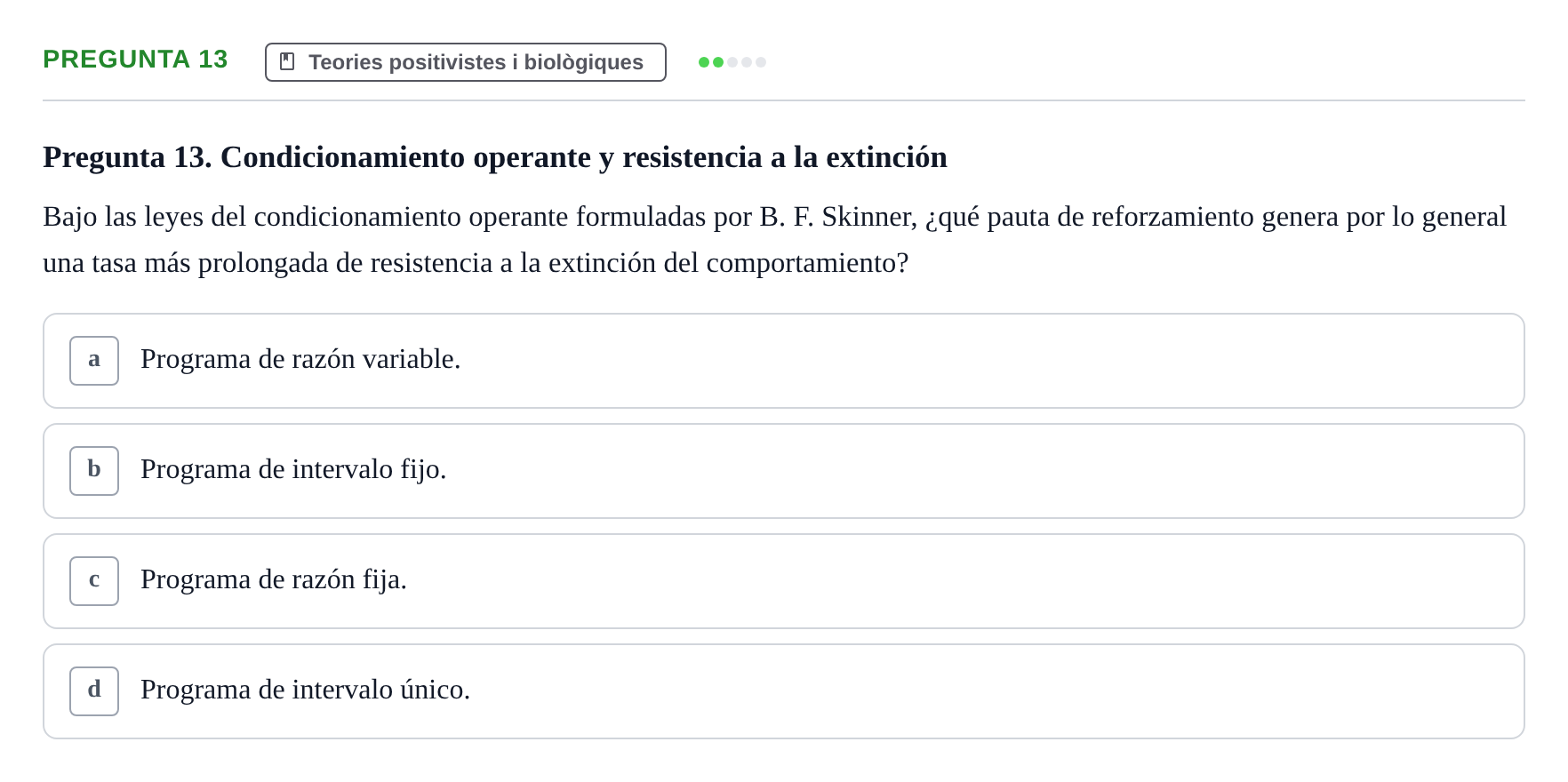 Enunciado: Pregunta 13