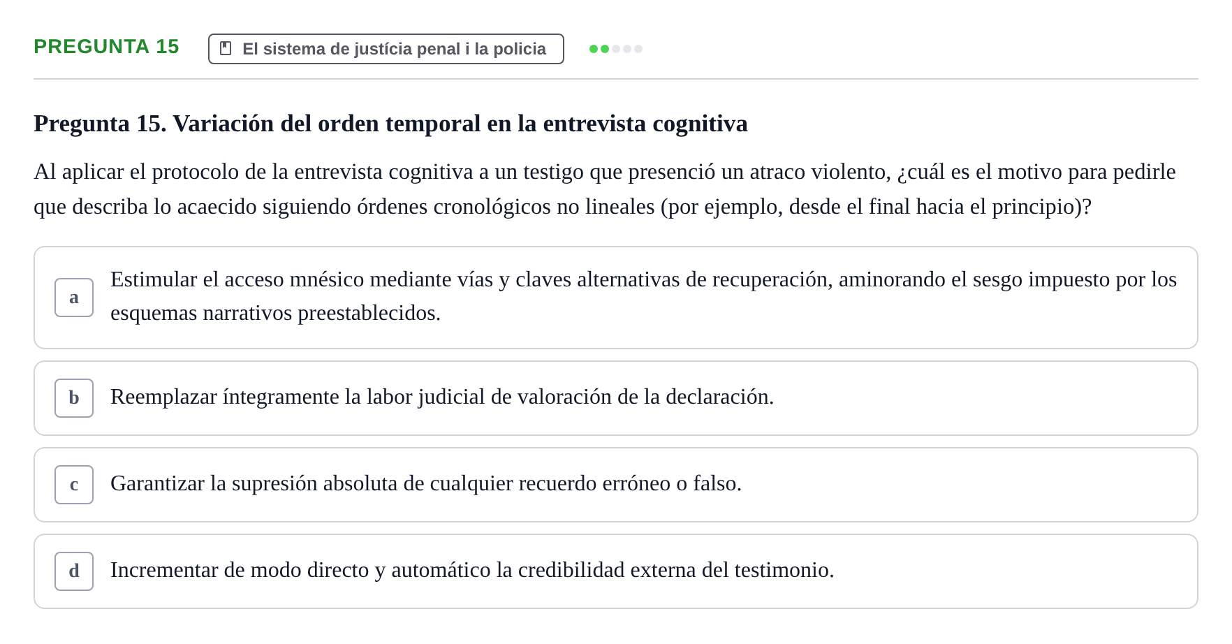 Enunciado: Pregunta 15