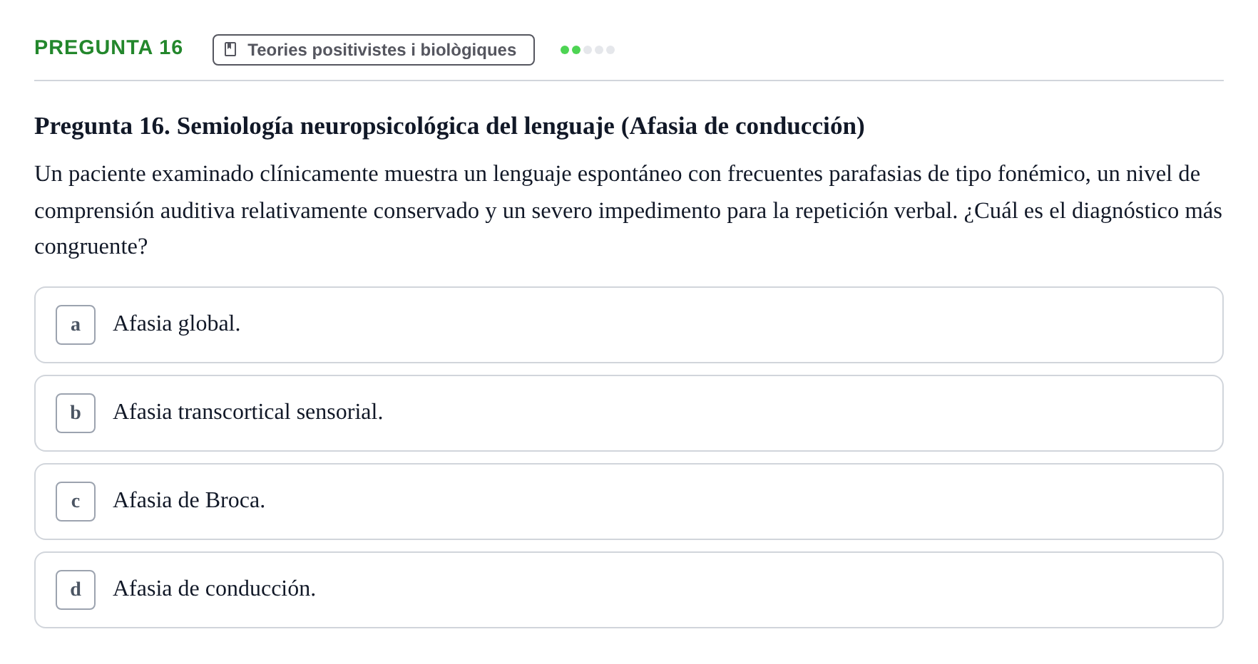 Enunciado: Pregunta 16