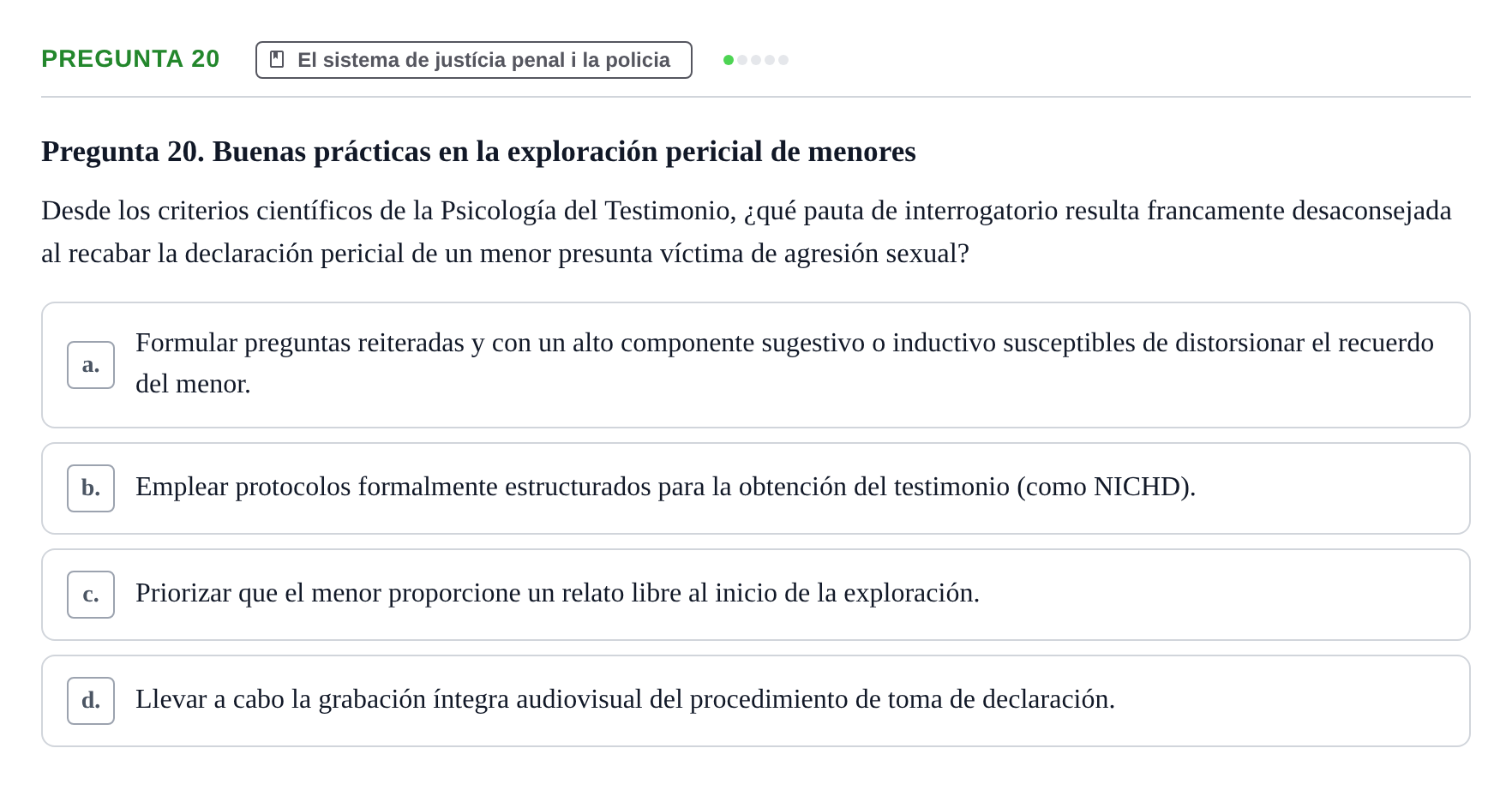 Enunciado: Pregunta 20