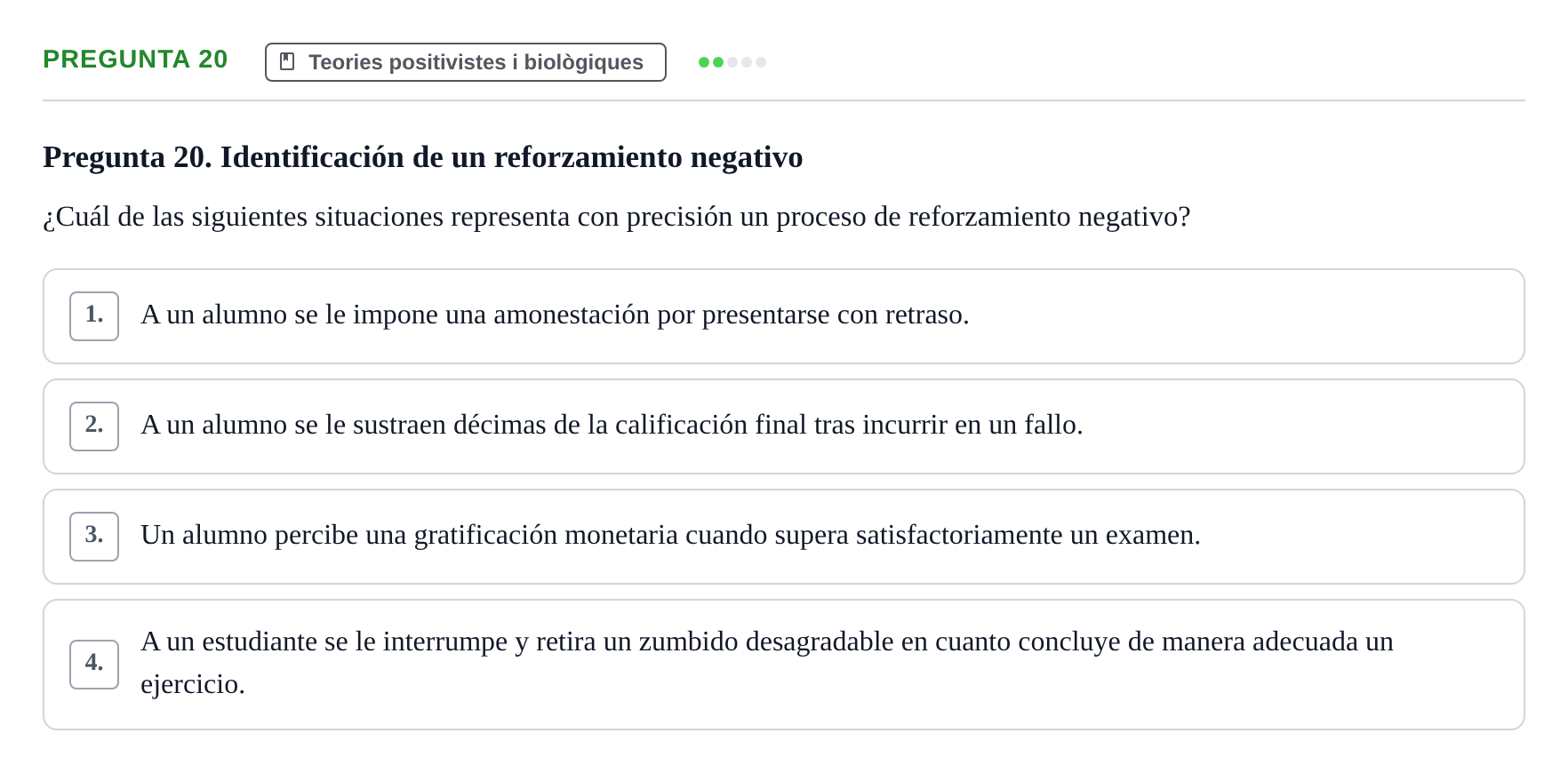 Enunciado: Pregunta 20