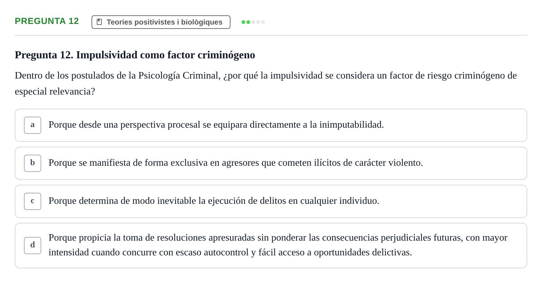 Enunciado: Pregunta 12