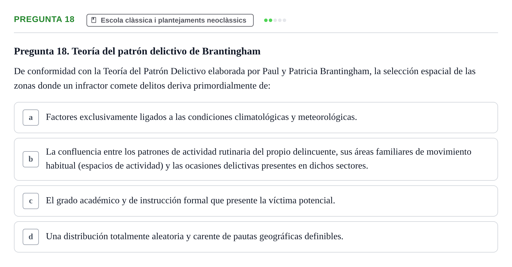 Enunciado: Pregunta 18