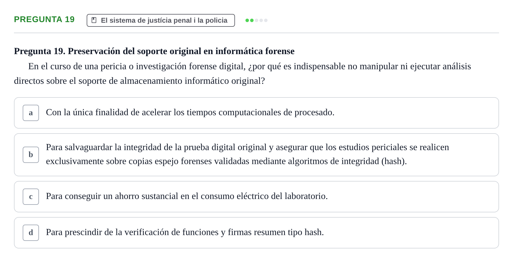 Enunciado: Pregunta 19